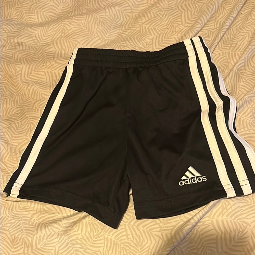 Adidas Black Shorts with White Accents